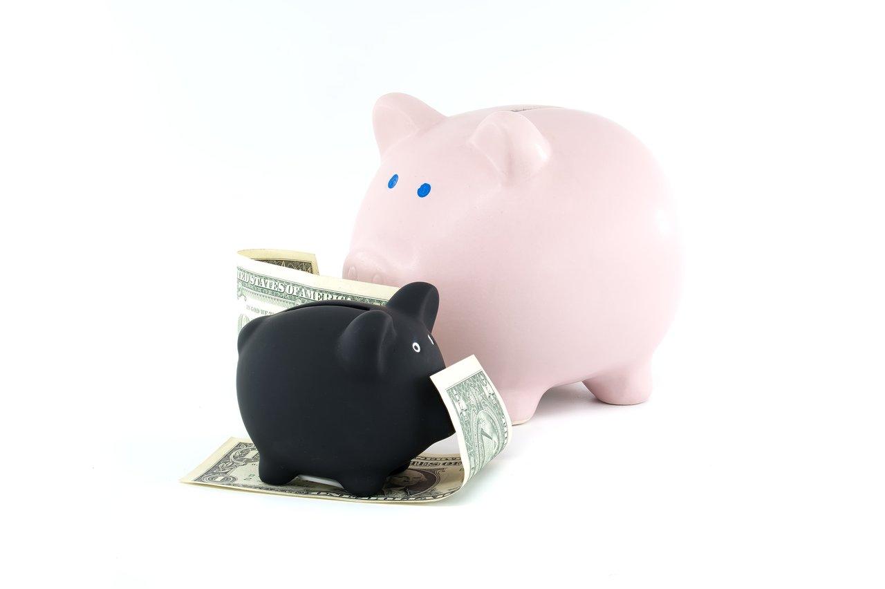 Une illustration de division des piggy banks représentant l’épargne pour projet immobilier et précaution financière.